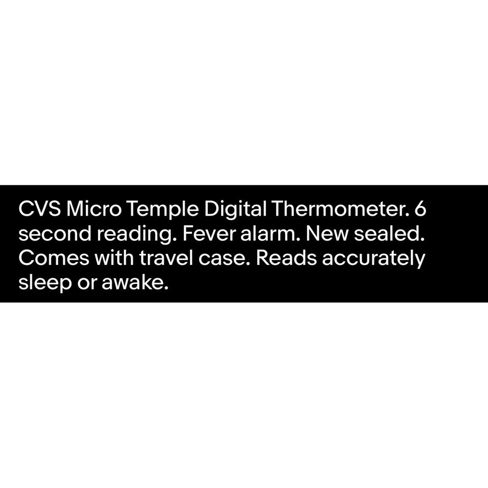 CVS Health Micro Temple Digital‎ Thermometer 6 Second Reading Fever Alarm